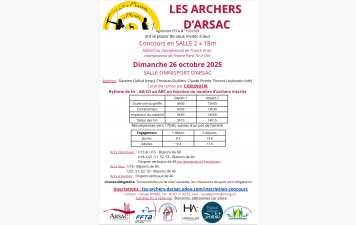 Concours salle 2x18m 26 octobre 2025