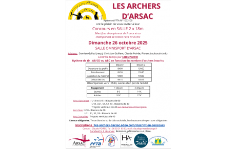 Concours salle 2x18m 26 octobre 2025